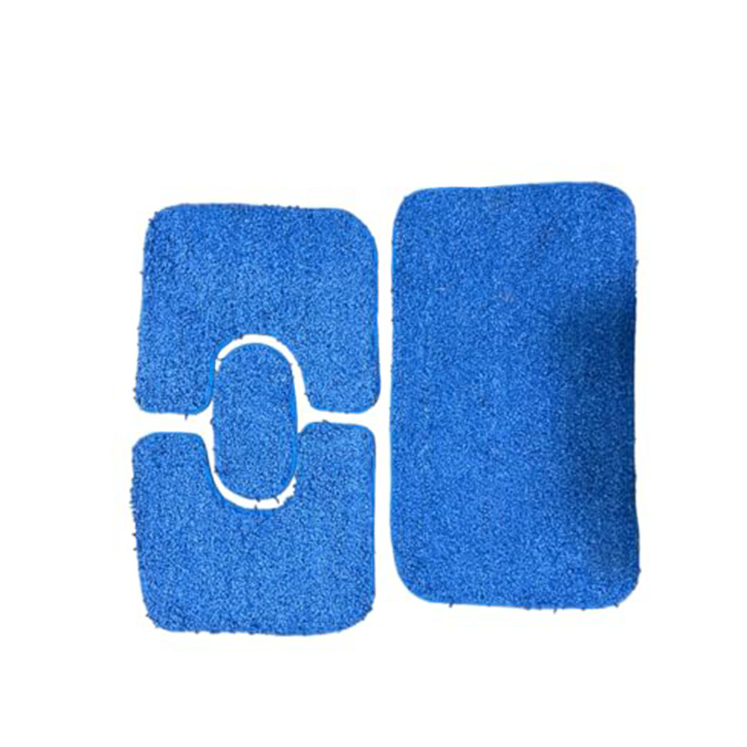 طقم سجاد حمام نول شانيل سريع الجفاف - 4 قطع - لبني