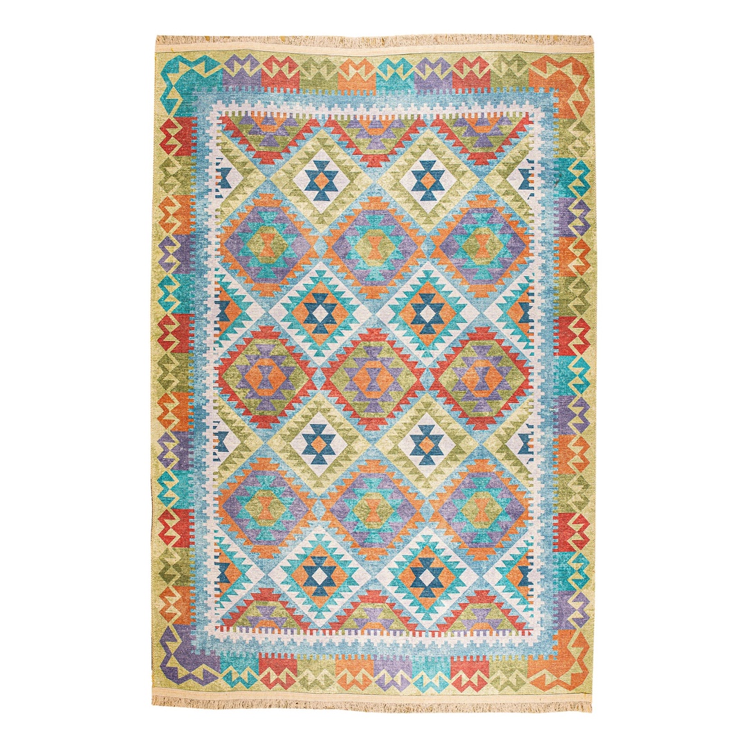 سجادة منسوجة ديجيتال - تصميم بدوي - متعدد الألوان