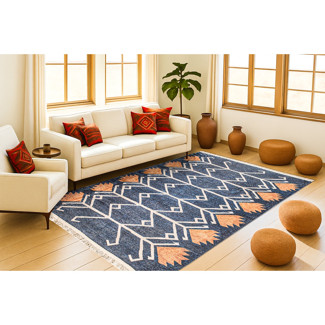 سجادة منسوجة ديجيتال - بدوي - كحلي