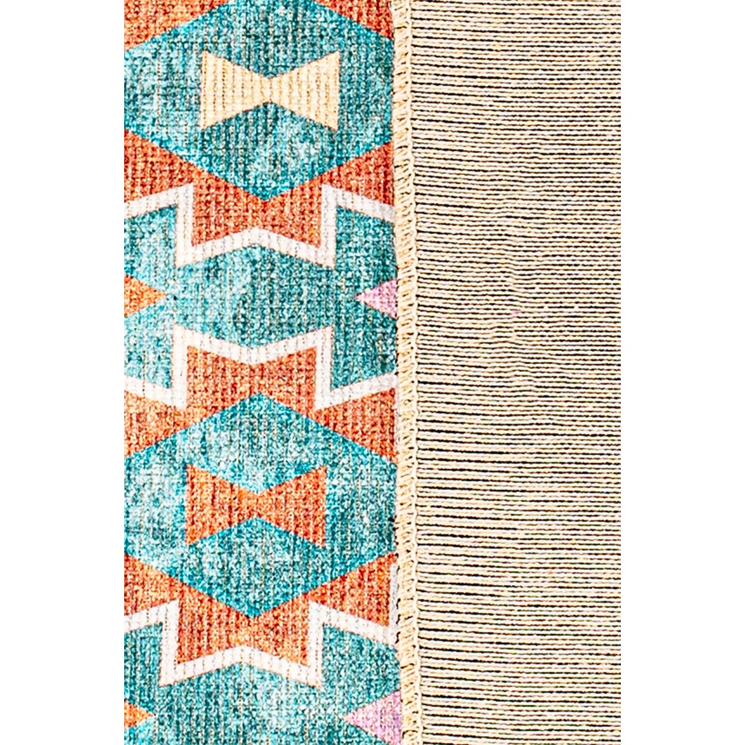 سجادة منسوجة ديجيتال - بدوي - تركواز/بيج