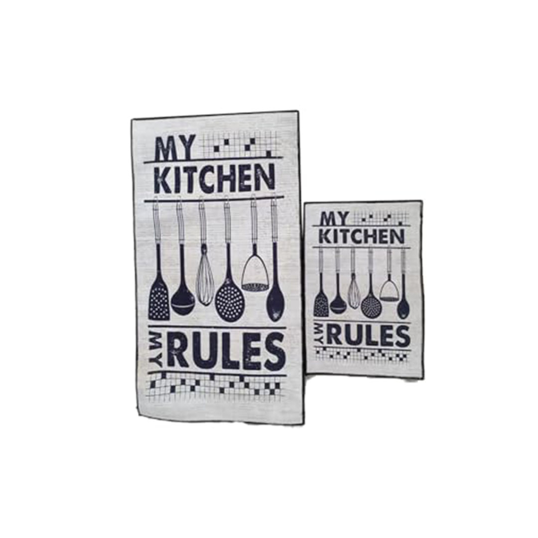 سجادات مطبخ نول - مقاومة للماء - 2 قطعة - B0FX12CTBS