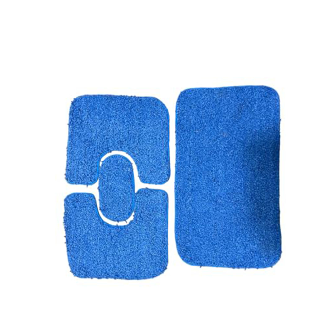 طقم سجاد حمام نول شانيل سريع الجفاف - 4 قطع - لبني