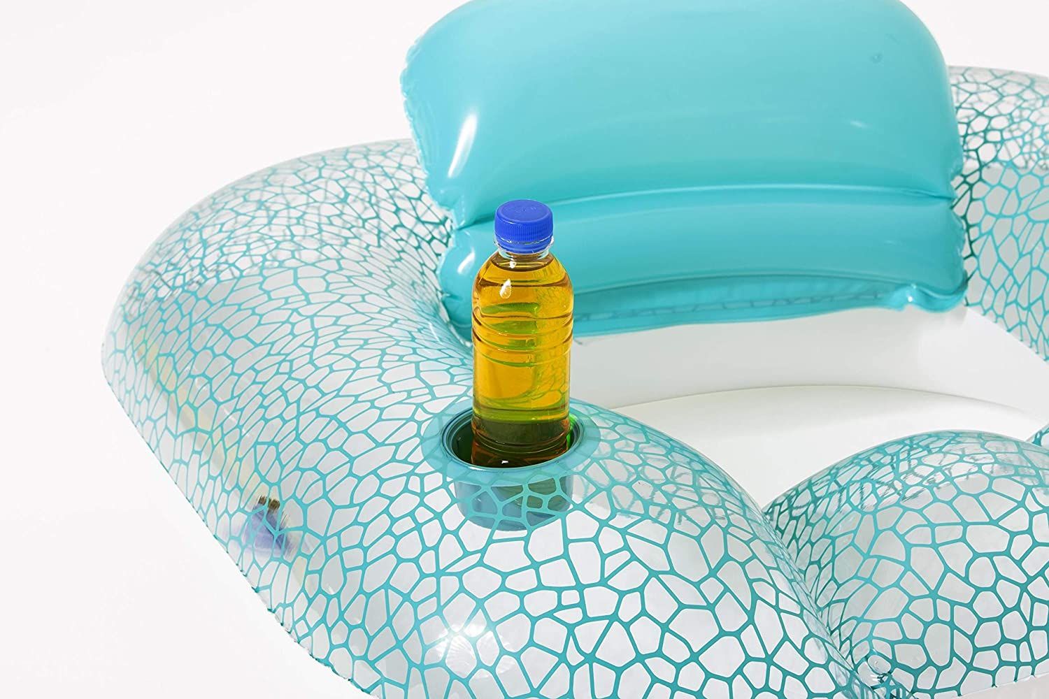 عوامة قابلة للنفخ بمخدة و حامل كوباية