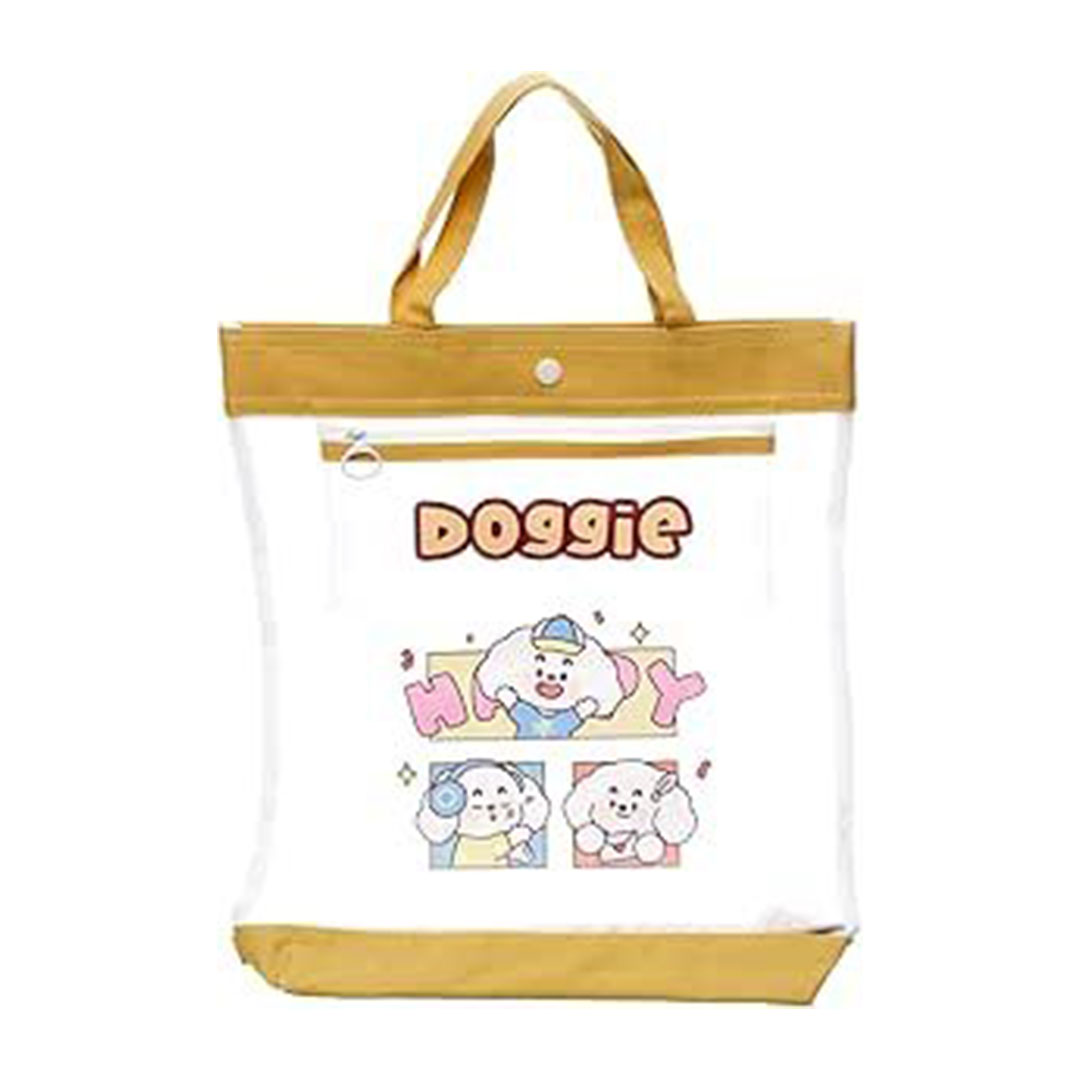 شنطة شفافة مع مقبض ومقلمة للتنظيم والمدرسة