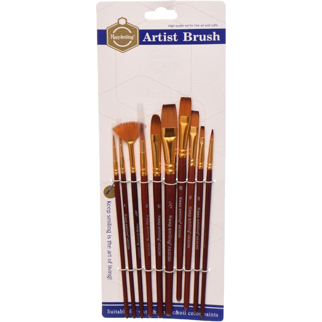 مجموعة فرش رسم متنوعة من كيب سمايلينج - 10 قطع - رقم 6303M