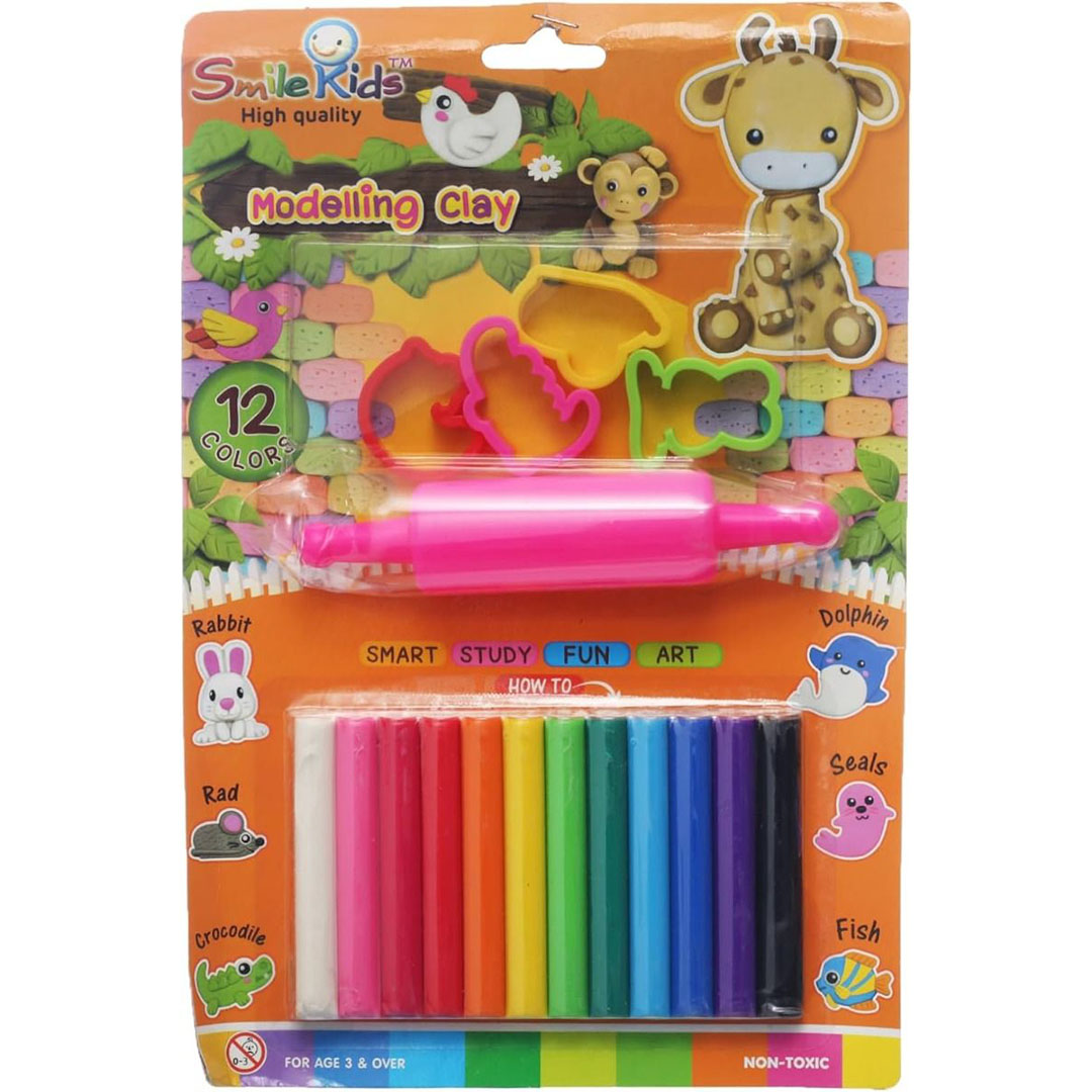 صلصال مادن للطفل - 12 قطعة ملونة - سهل التشكيل