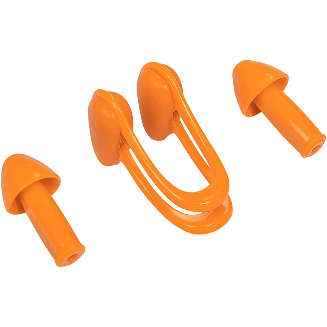 26032 مشبك أنف وسدادات أذن للسباحة - برتقالي