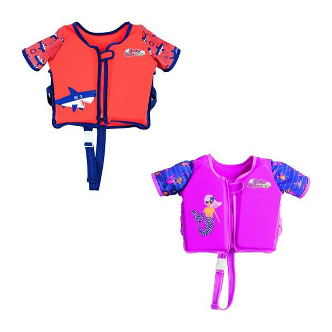 سترة سباحة بيست واي للأطفال بأكمام لضمان الأمان والطفو أثناء السباحة