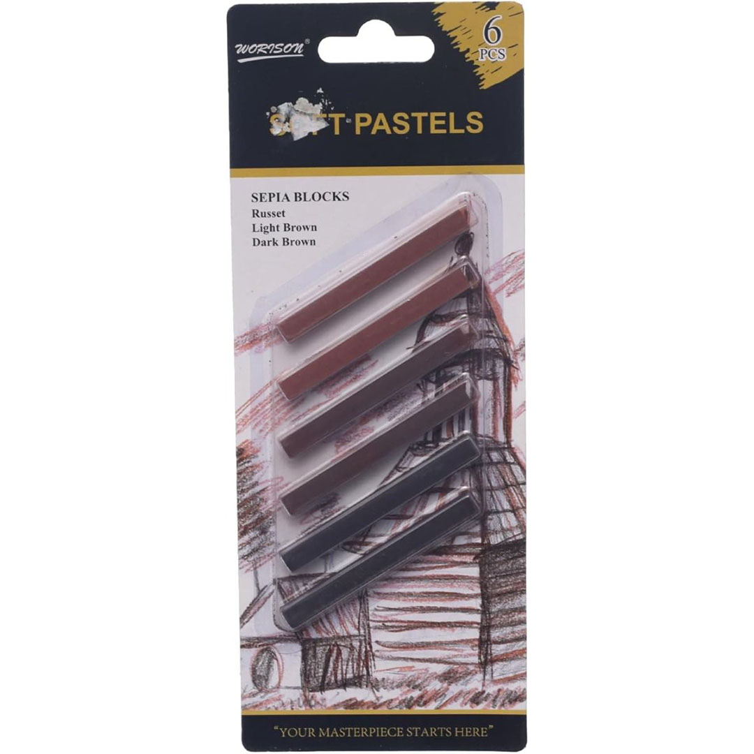 مجموعة ألوان باستيل ناعم - 6 ألوان للرسم والتظليل