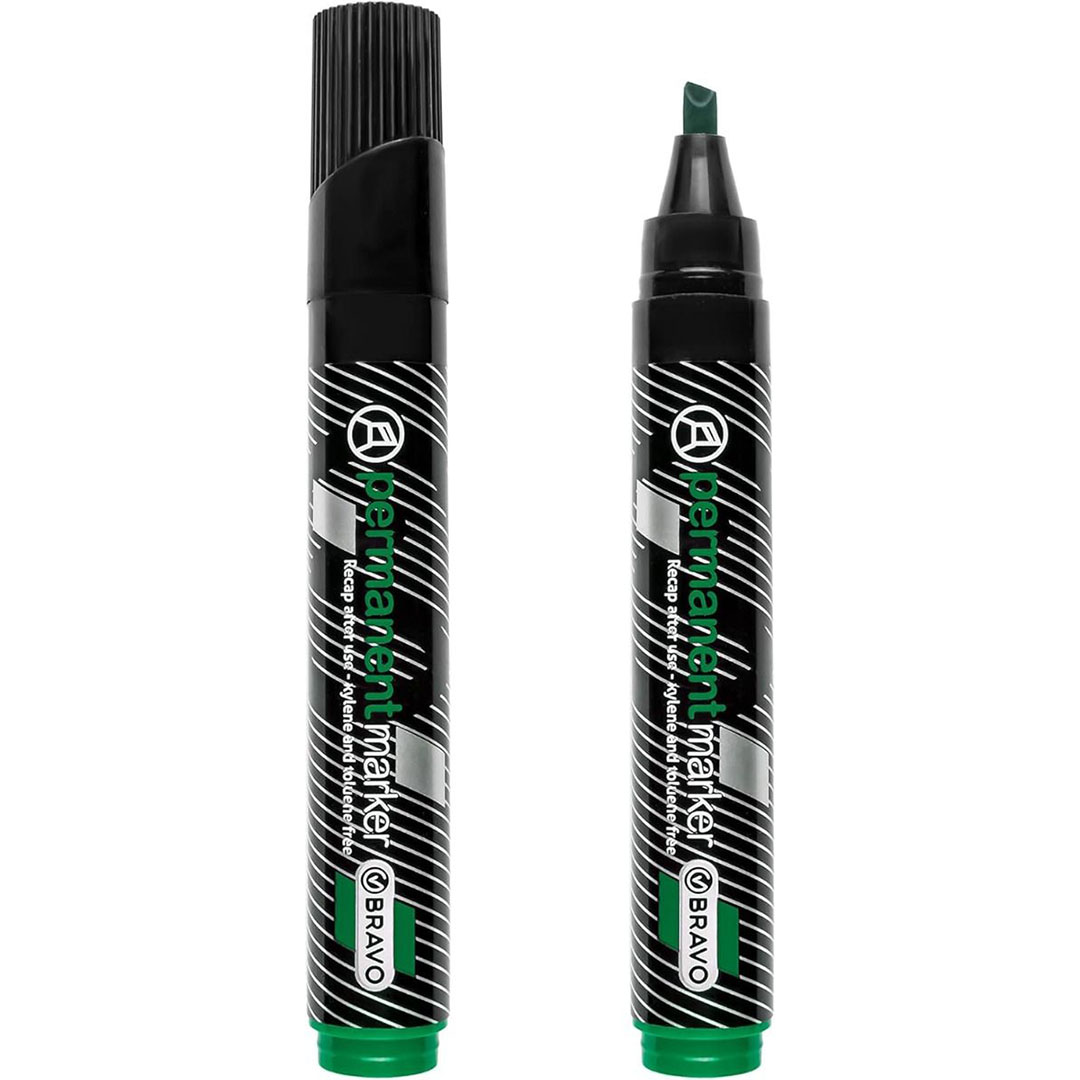 ماركر برافو دائم برأس إزميل - أخضر