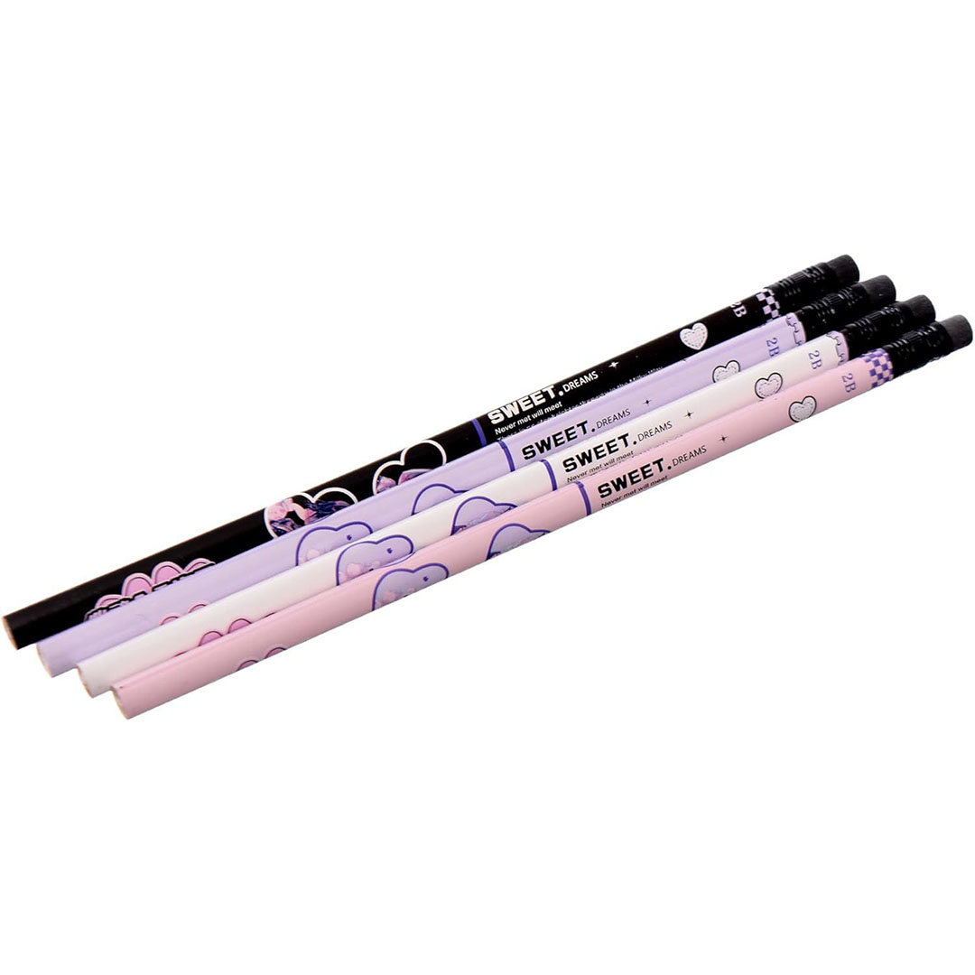 قلم رصاص خشبي 2B مع ممحاة