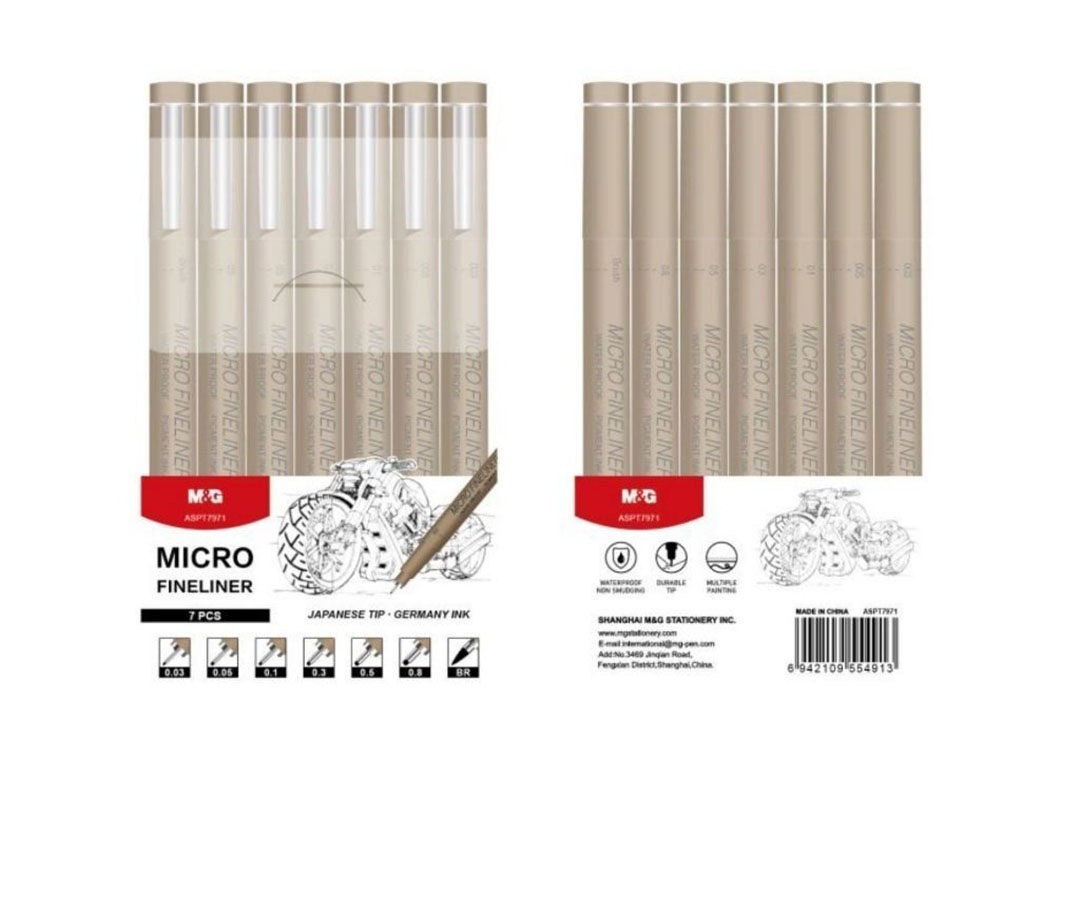 مجموعة أقلام إم آند جي - 7 قطع