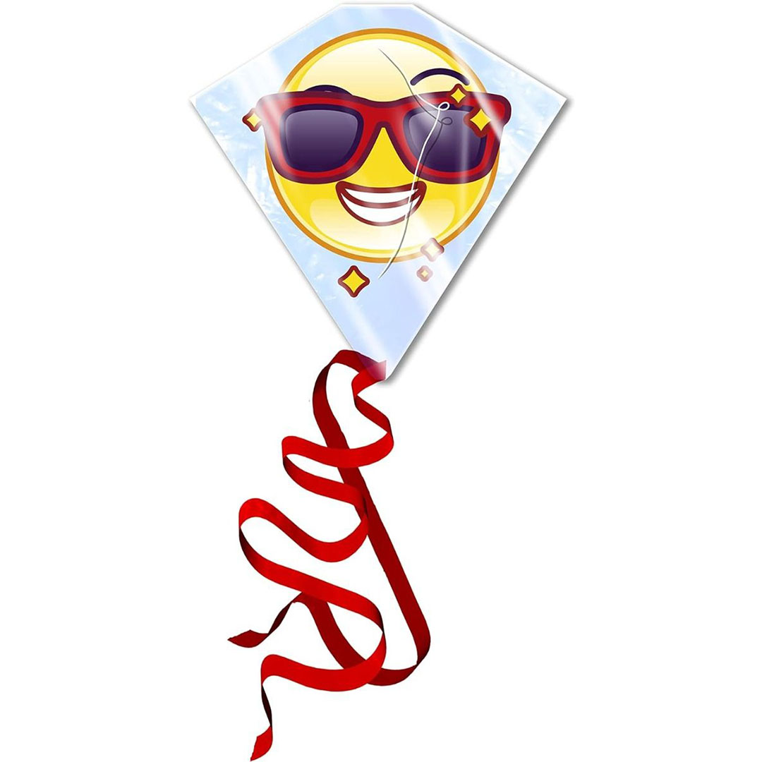 طائرة ورقية بلاستيكية مة للأطفال - Emoji - للعب في الهواء الطلق