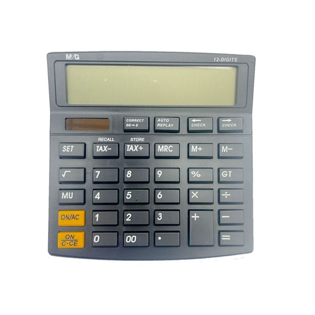آلة حاسبة سوداء من M&G - موديل ADG981G1 للشيكات والضرائب