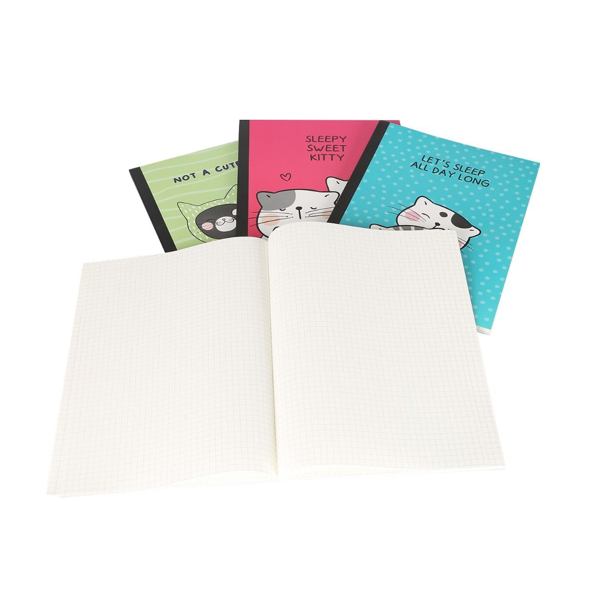 كشكول رسم بياني بغلاف علي شكل قطط