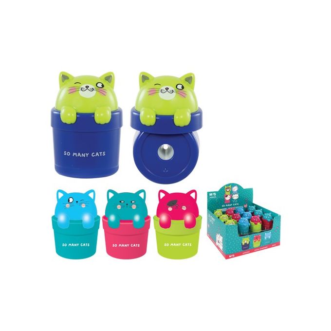 براية اقلام رصاص - بشكل قطط ملونة