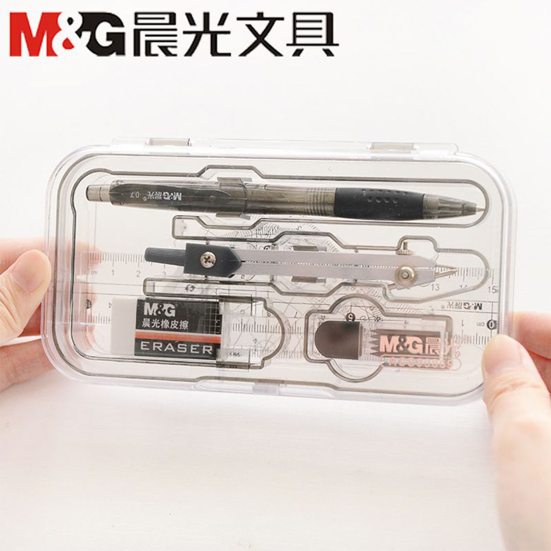 مجموعة براجل إم آند جي 8 قطع - أدوات دقيقة للهندسة والرسم