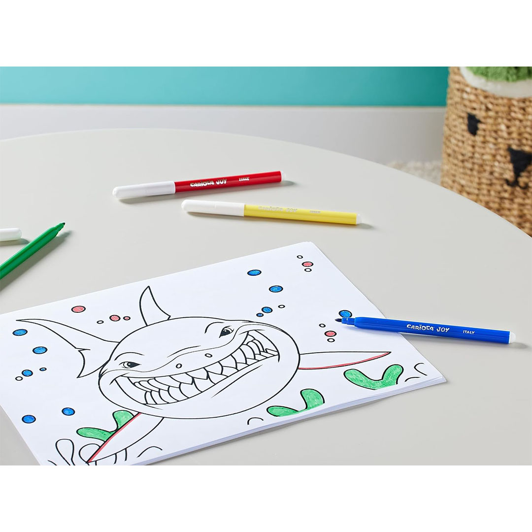 أقلام ماركر كاريوكا 6 ألوان - نصائح ليفية مقاومة للتآكل