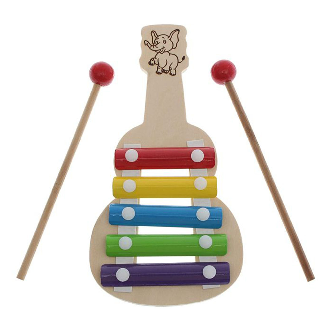 إكسليفون أطفال على شكل جيتار - طول 21 سم لتنمية المهارات الموسيقية