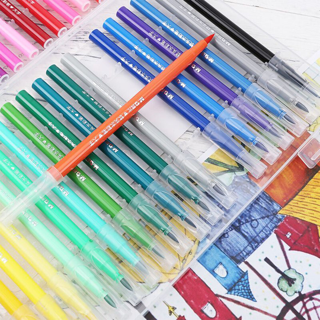 فرشاة ألوان مائية M&G - 36 لونًا برأس ناعم للرسم الاحترافي