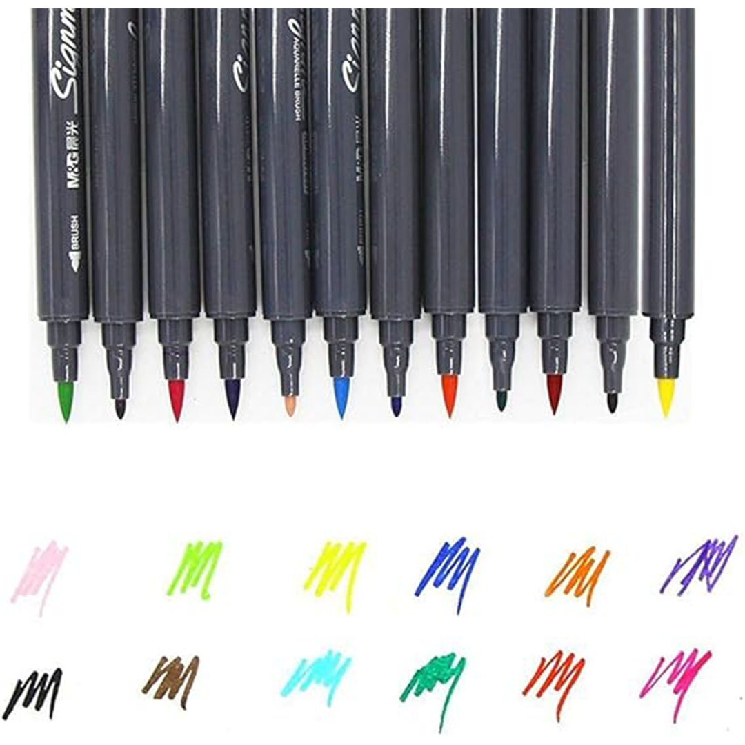 مجموعة ماركر مزدوج الرأس من M&G - 48 لونًا قابل للذوبان في الماء