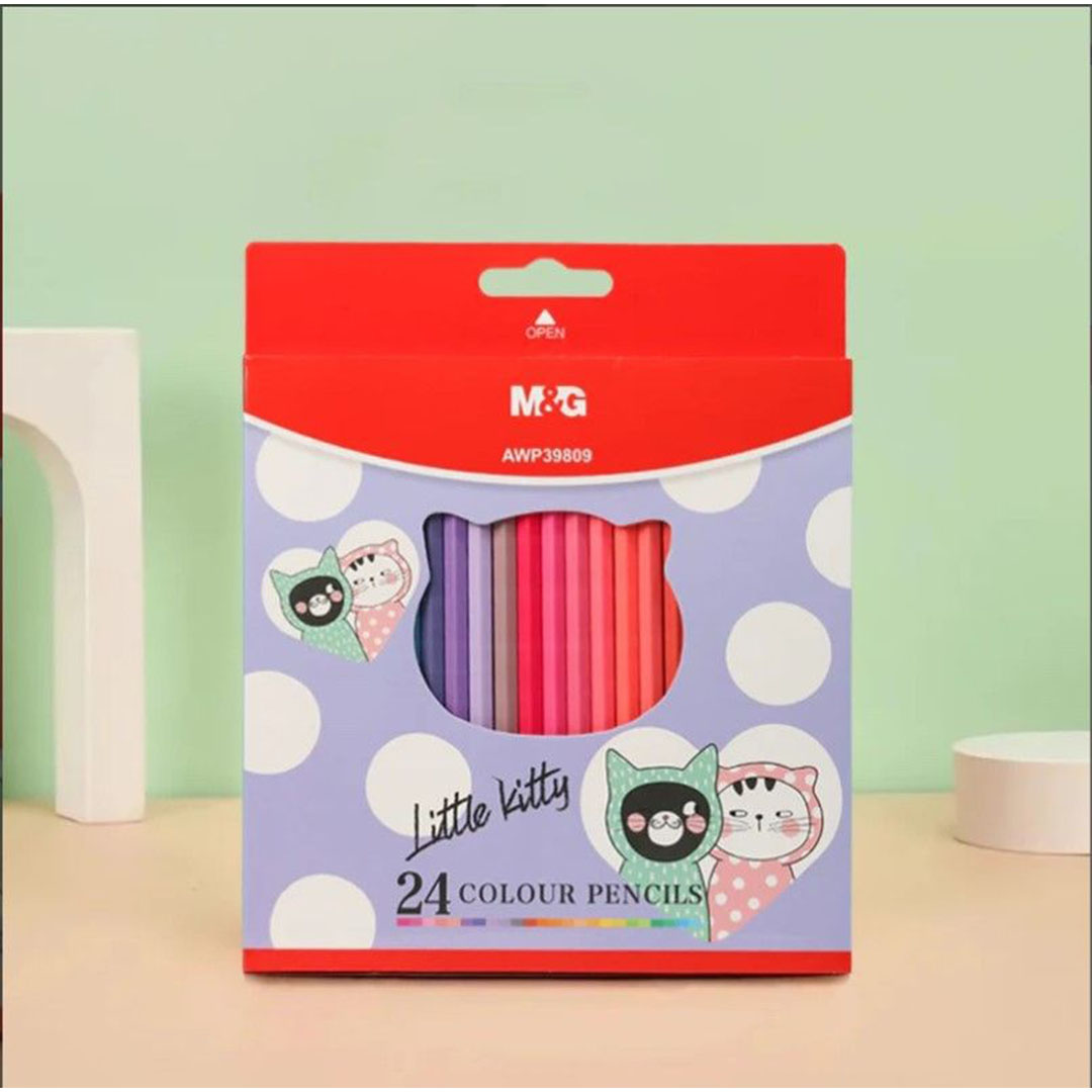 مجموعة ألوان خشبية سداسية من M&G - 24 لونًا بتصميم مريح