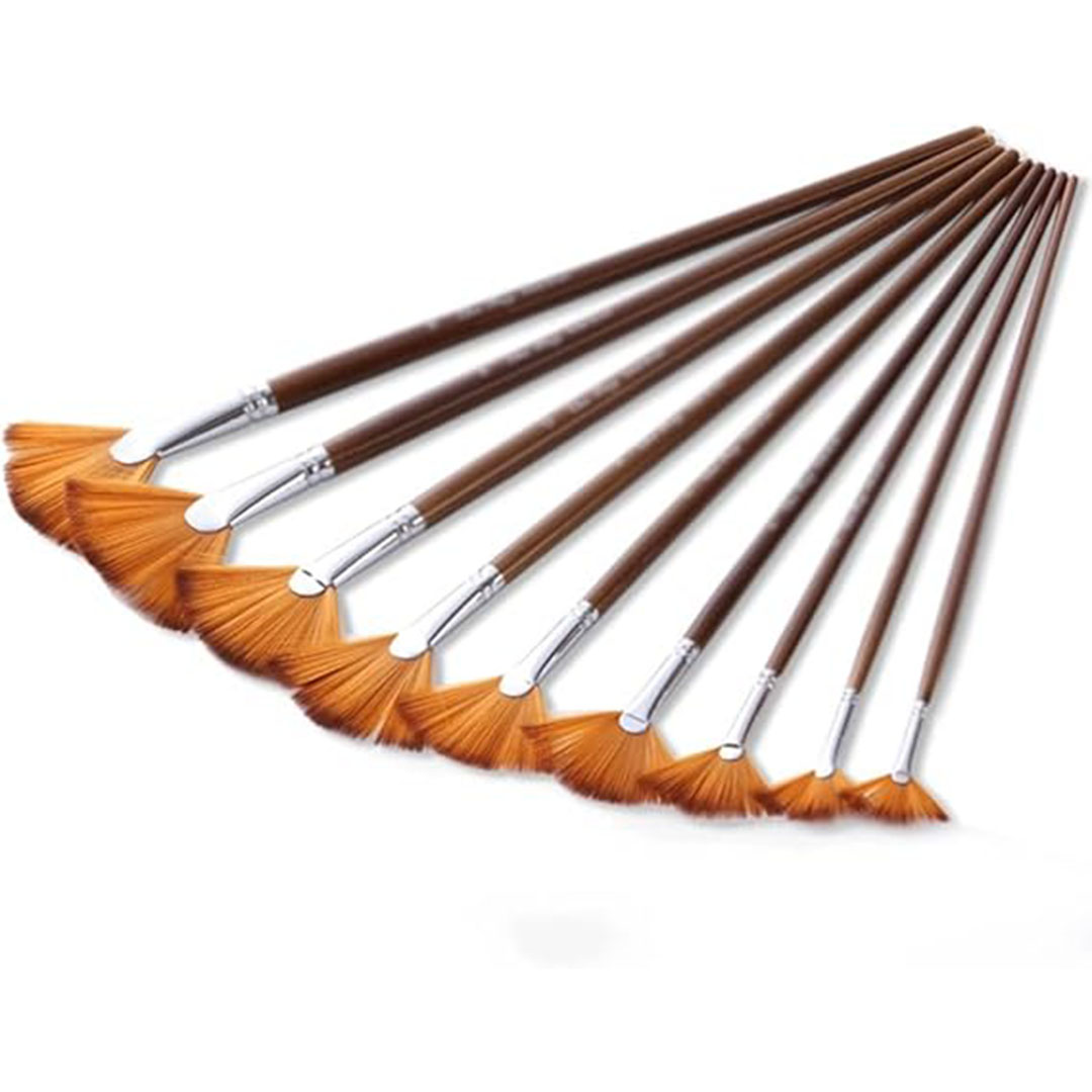 مجموعة فرش رسم من كيب سمايلينج - 9 قطع احترافية للألوان المائية والزيتية