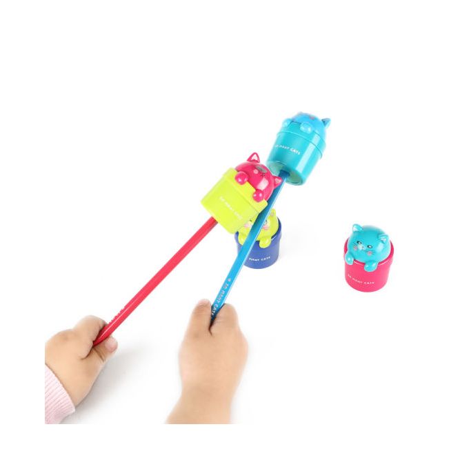 براية اقلام رصاص - بشكل قطط ملونة