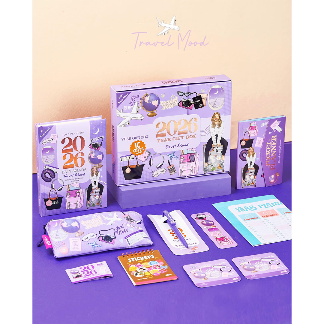 مجموعة مفكرة 2026 للتقويم والتخطيط اليومي - ترافيل مود