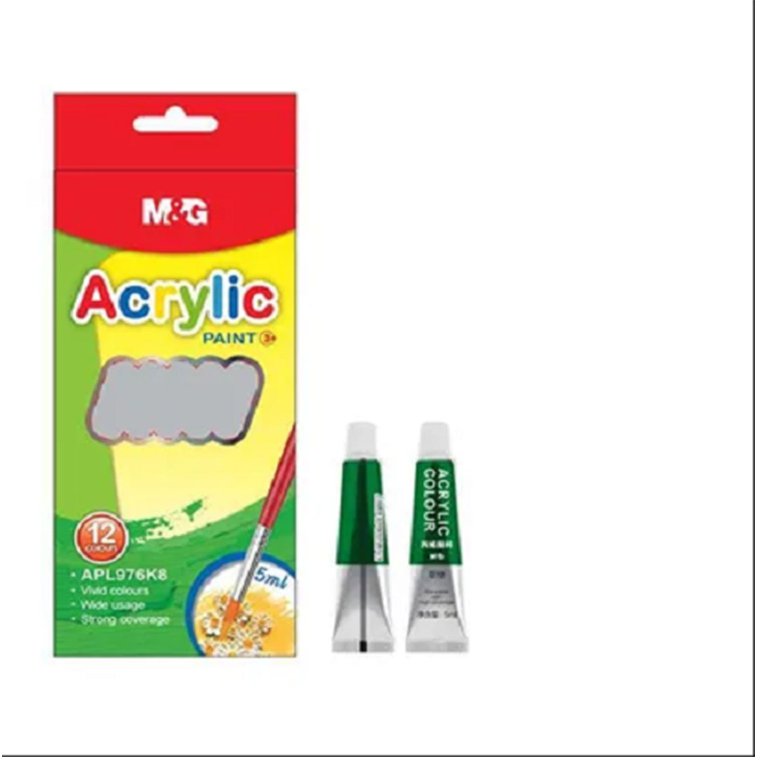 ألوان أكريليك إم آند جي - 12 - عبوة 5 مل لكل