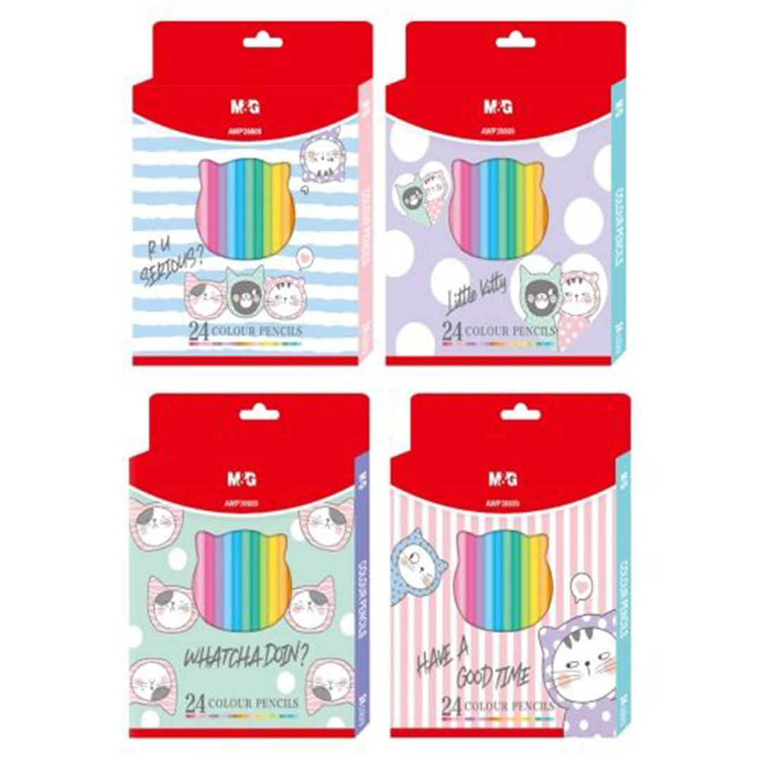 مجموعة ألوان خشبية سداسية من M&G - 24 لونًا بتصميم مريح