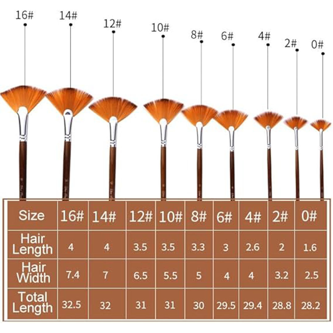 مجموعة فرش رسم من كيب سمايلينج - 9 قطع احترافية للألوان المائية والزيتية
