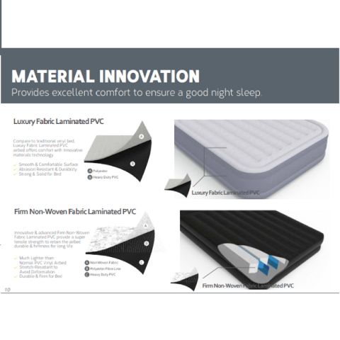 سرير هوائي مرتفع قابل للنفخ مع مخدة و منفاخ كهربائي داخلي - 203*152*46 سم