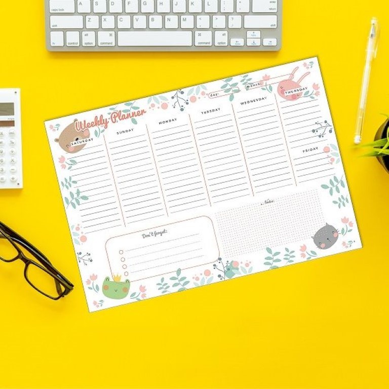 دفتر تنظيم اسبوعى مقاس A4 رقم 1118