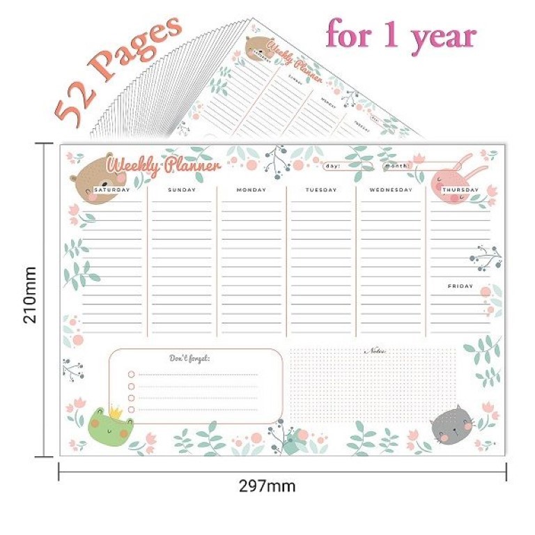 دفتر تنظيم اسبوعى مقاس A4 رقم 1118