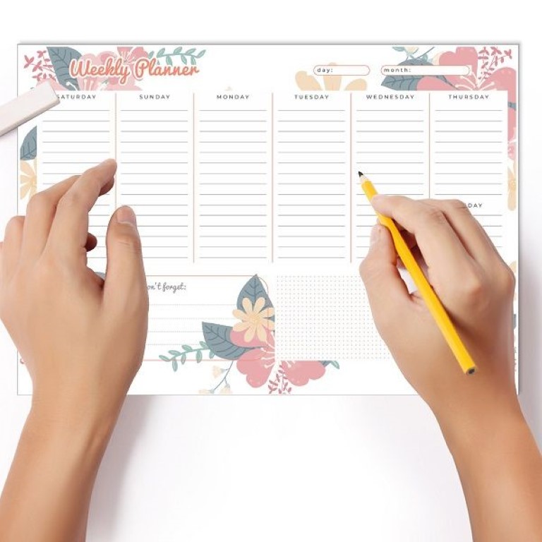 دفتر تنظيم اسبوعى شكل ورد مقاس A4 رقم 1120