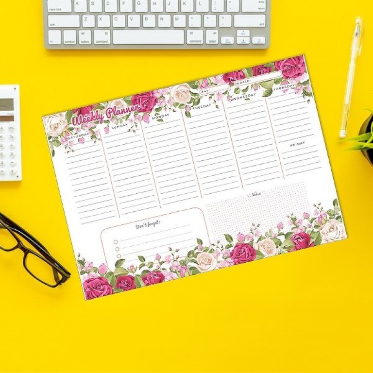 دفتر تنظيم اسبوعى - مقاس A4 - 1121