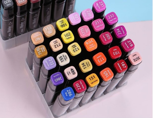 طقم أقلام ماركر مزدوجة الرأس - 30 لون