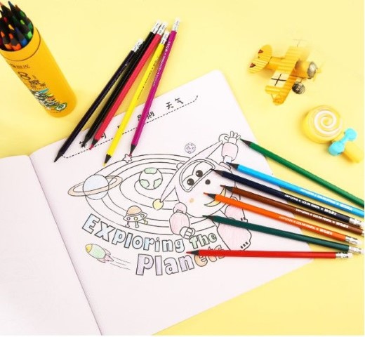 الوان خشب قابلة للمسح مع أستيكة - 36 لون