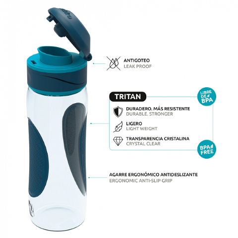 ‎06952 زجاجة مياه - 730 مللي - أخضر/تركواز