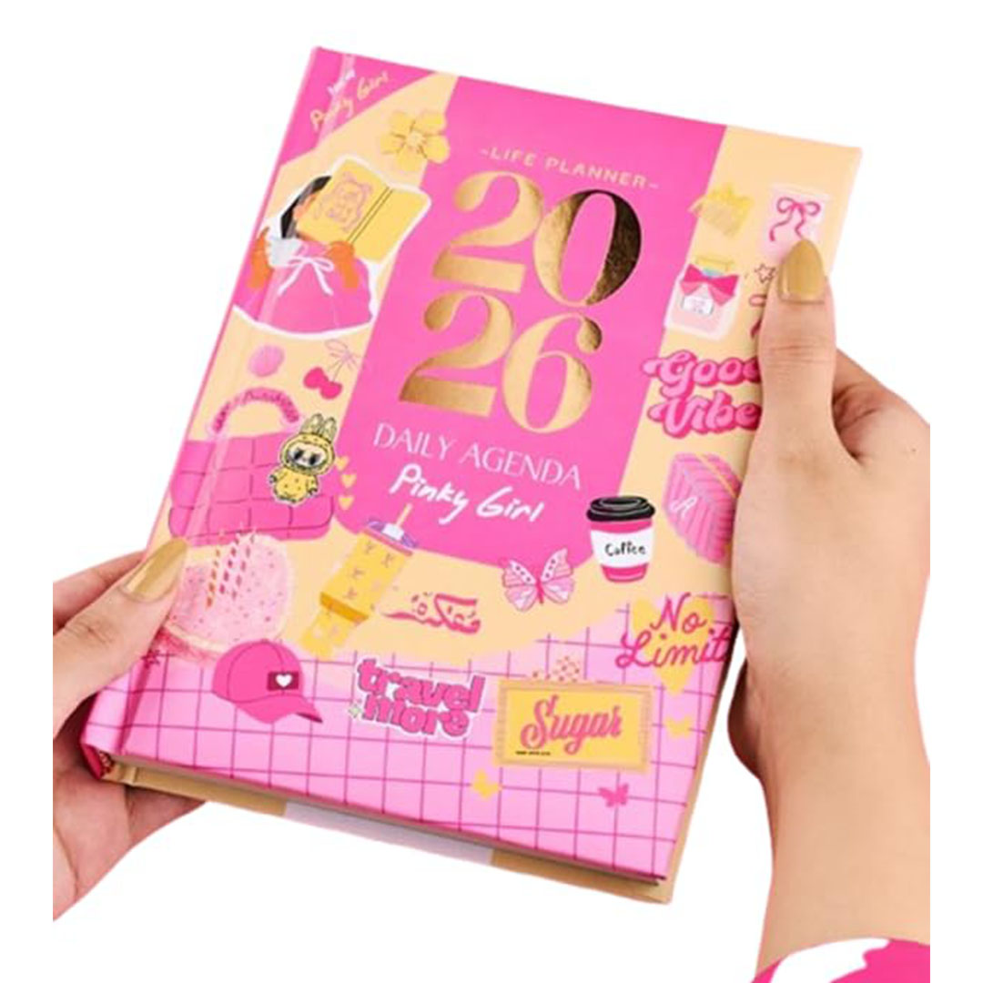 اجندة للتخطيط والتدوين اليومي لـ 2026 من مفكرة - بيك جيرل - A5