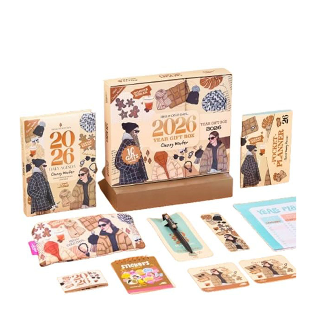 مجموعة مفكرة 2026 للتقويم والتخطيط اليومي - كلاسي وينتر