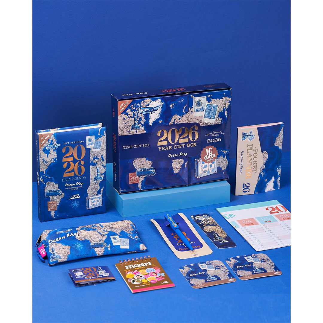مجموعة مفكرة 2026 للتقويم والتخطيط اليومي - أوشن ماب