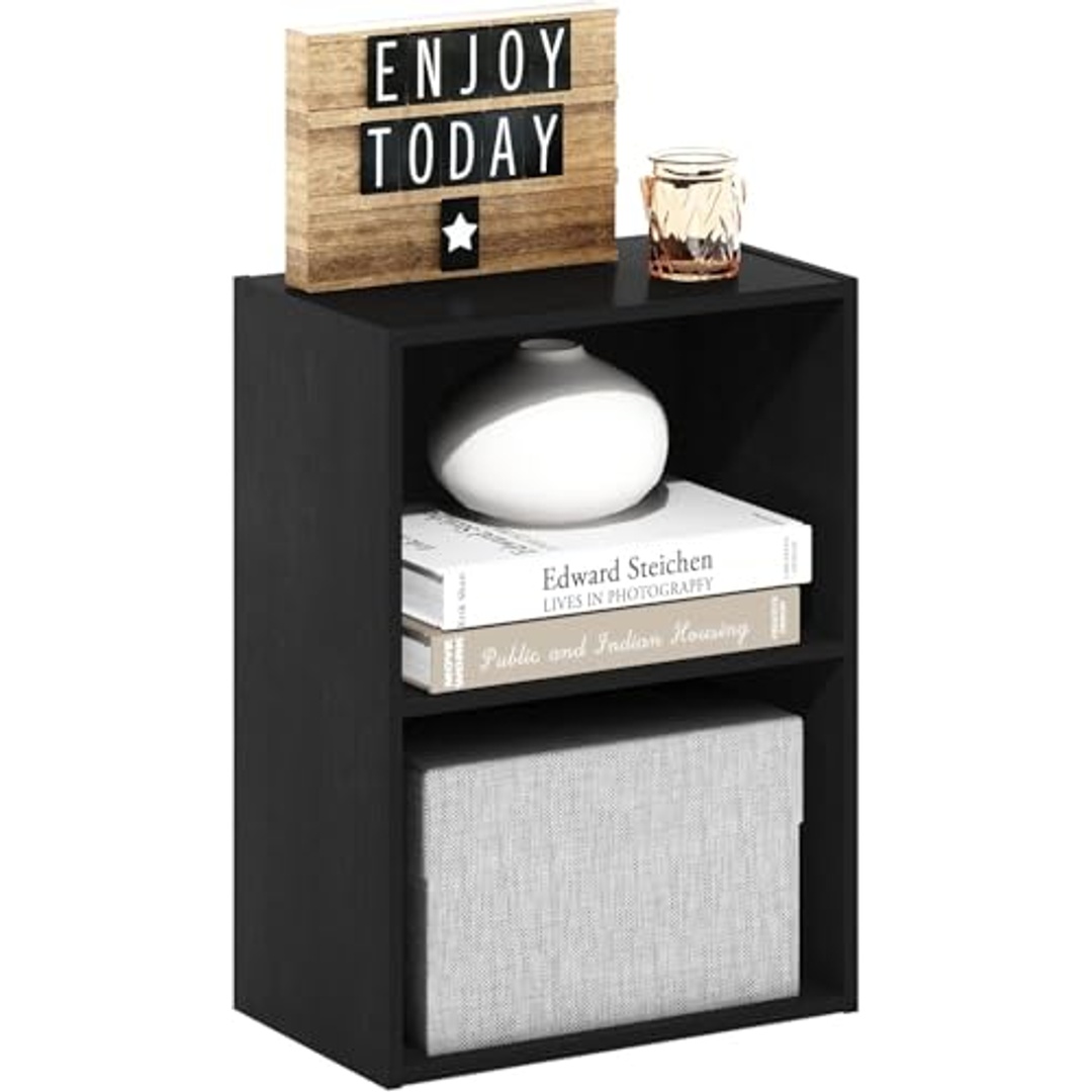 مكتبة تخزين بطبقتين - 35×45×55 سم - بلاكوود