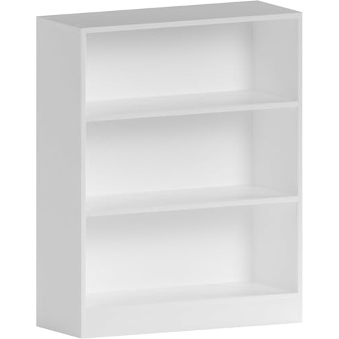 مكتبة حديثة بـ 3 رفوف - 60×75×24 سم - أبيض