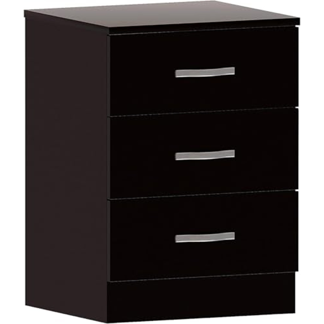 كومود أسود بـ 3 أدراج - 36×40×56 سم