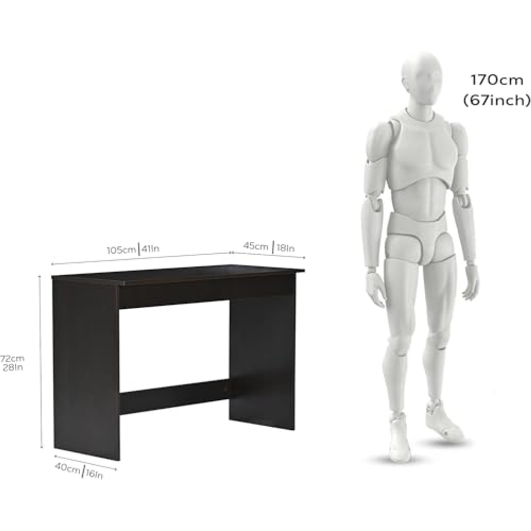مكتب دراسة وكمبيوتر من خشب مصنّع - 105×72×45.7 سم - لون وينجي غامق