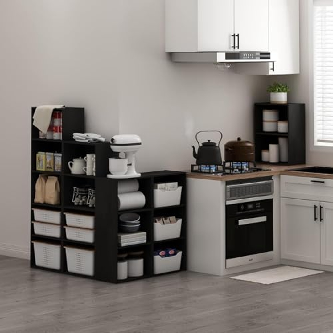 مكتبة تخزين بطبقتين - 35×45×55 سم - بلاكوود