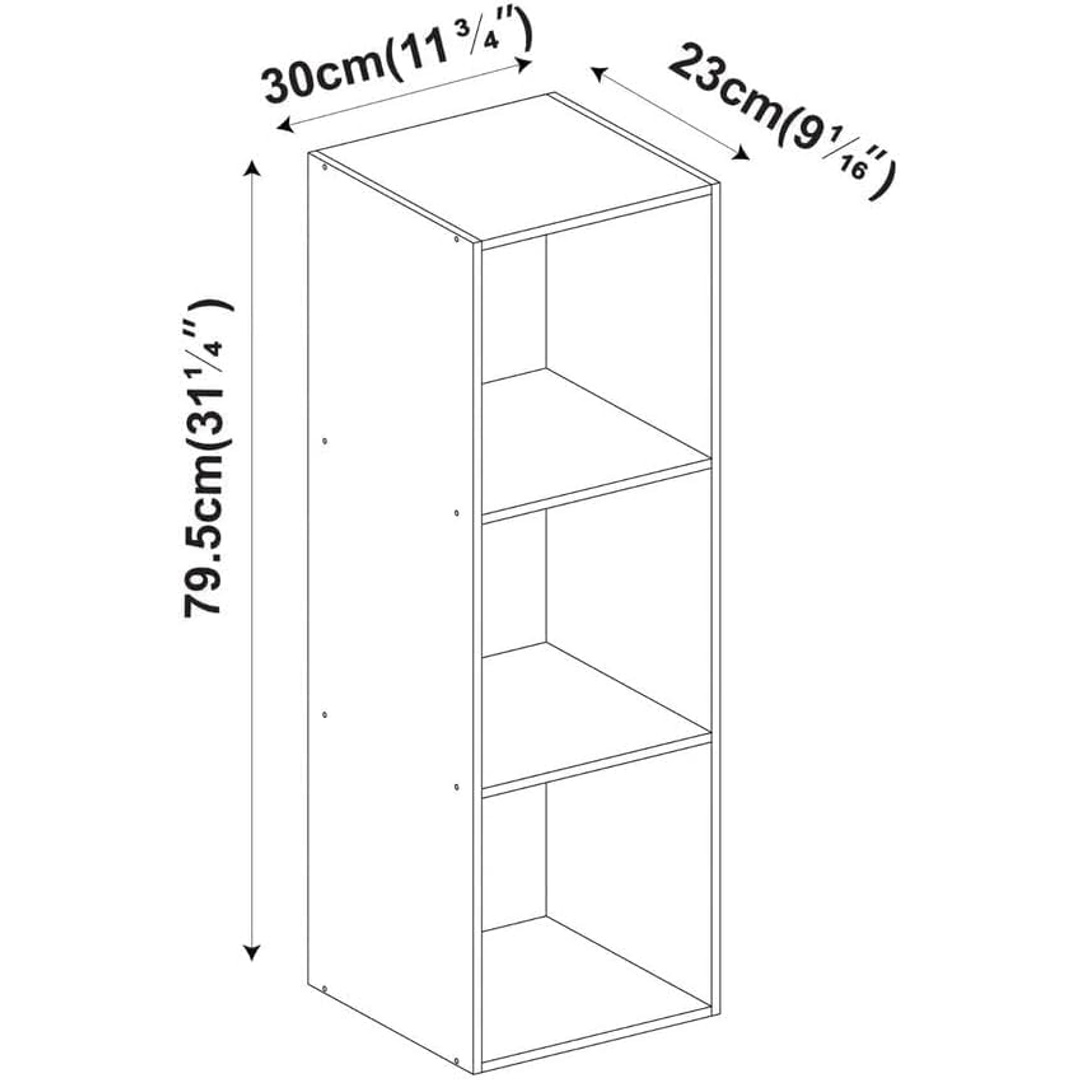 مكتبة مفتوحة بـ 3 رفوف - أسود - 79×30 سم