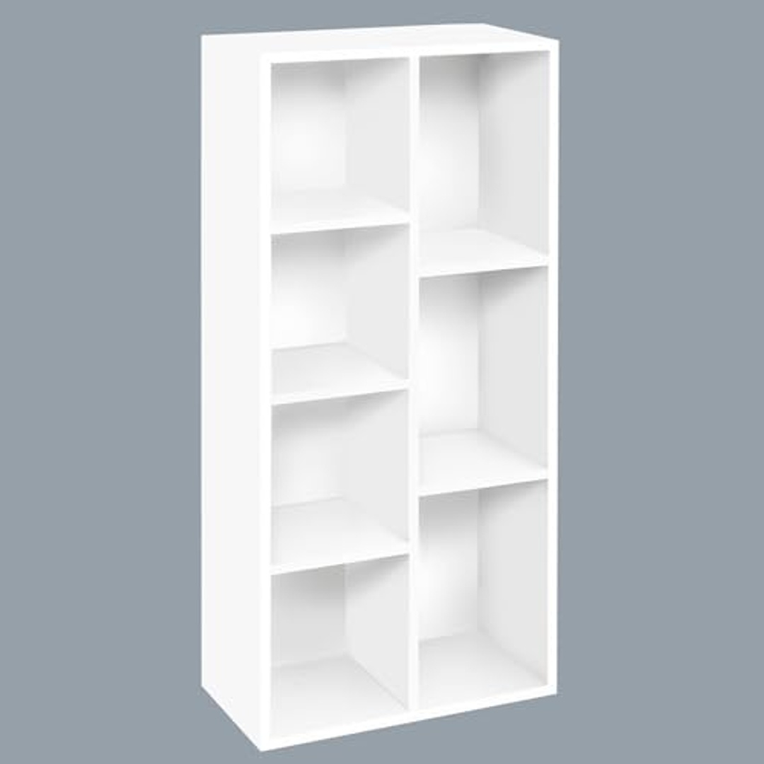 مكتبة متعددة الأغراض بـ 7 مكعبات - 49.5×24×110 سم - أبيض